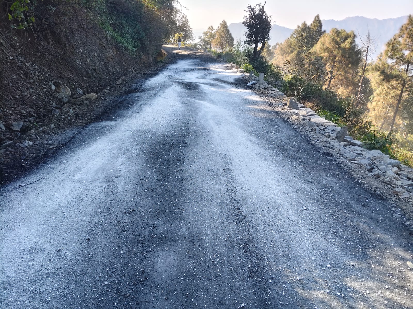 डांडानागराजा–बिरसनी मोटरमार्ग पर गुणवत्ता से हो रहा कार्य